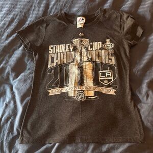 Majestic Black Los Angeles Kings Stanley Cup Kids Tee